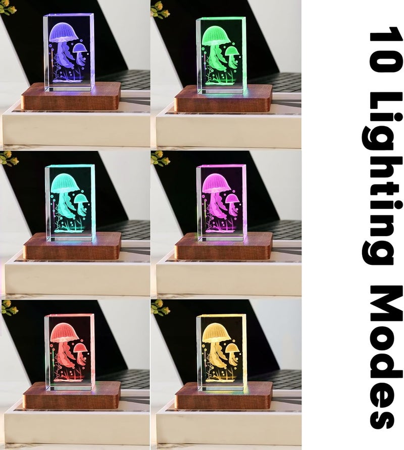 IFOLAINA LED Wood Light Base for Crystal Glass Art Crystal Sphere Holder Wooden Lamp Stand Base Multicolor Changing Square Lighted Base Pedestal for Resin Art Acrylic - Image 4